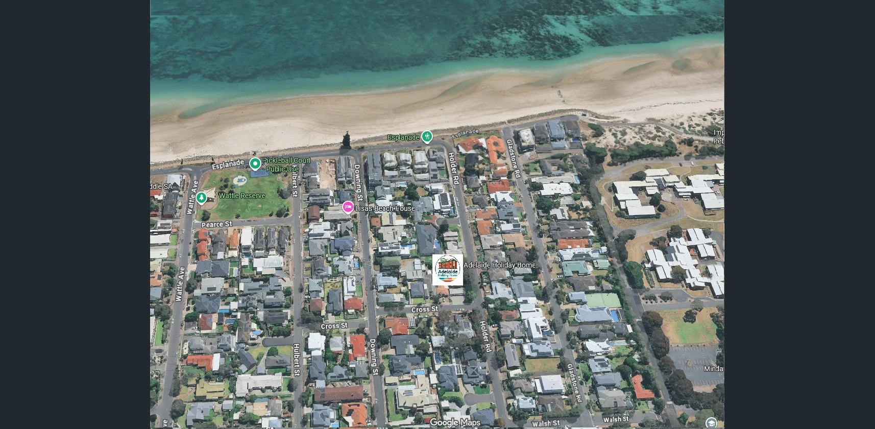 Location of Adelaide Holiday Home Beachside Apartment Brighton SA